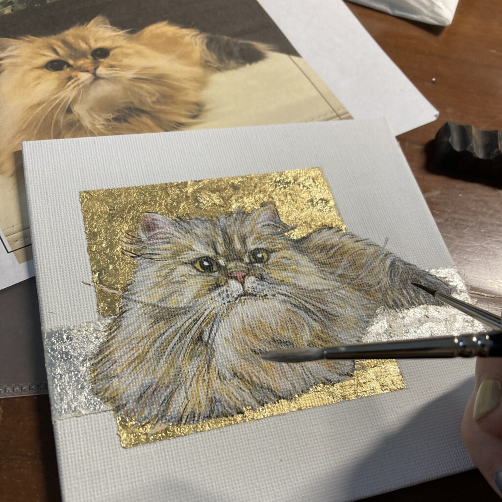 川越昌子さま・はなさん制作中